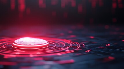 Red glowing digital interface.