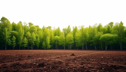 Lush Green Forest and Brown Earth Landscape Photography