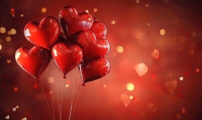 Hearts Shaped Balloons valentine Background