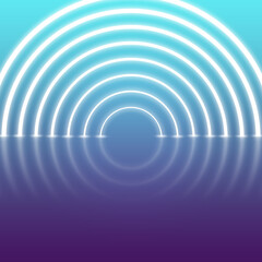 Products presentation scene with neon glowing abstract lights. Turquoise and purple podium, 3d render, beauty. Products presentation scene. Perfect mockup for your product presentation.