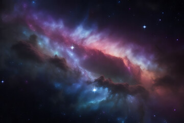 Fototapeta premium Colorful space galaxy cloud nebula. Stary night cosmos. Supernova background wallpaper