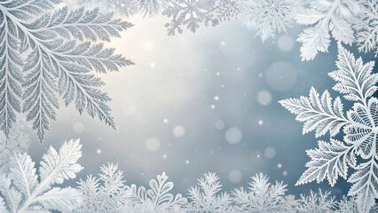 Winter-themed background featuring delicate snowflakes and a frosty blue gradient