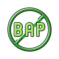 bpa free product label warning color icon vector. bpa free product label warning sign. isolated symbol illustration