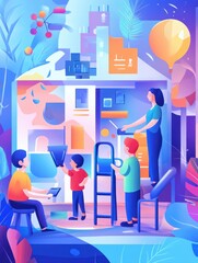 Obraz premium Special education preschool abstract concept vector illustration. Daycare for children with disabilities, special needs, preschool education program, inclusive childcare service abstract metaphor.