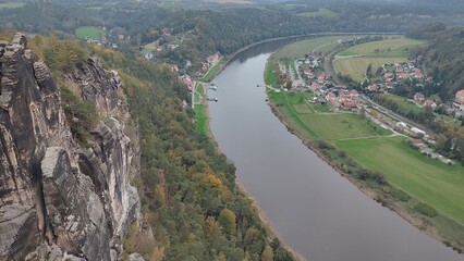 aerial view of the river