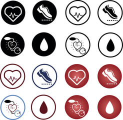 Health icons | Iconos Salud | health and care icons heart rate icons