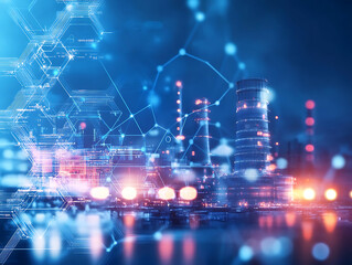 Fototapeta premium Nuclear energy stock market trends analyzing future electricity dynamics in a digital landscape