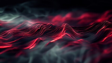 enerate me a cinematic motion graphic background, black and white color grading, motion graphic should be like a motion waves with a very dark and red color, but keep it stylish, not a lot of waves, b