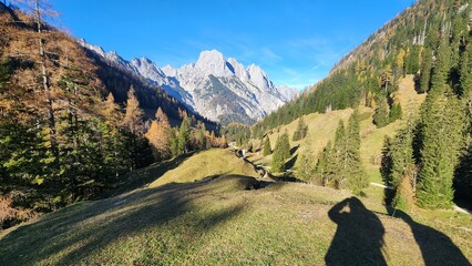 Landscape view in the peak of Austrian Mountains