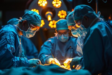 Obraz premium Surgeons successfully conduct cardiac stent implantation in hospital setting for patients health