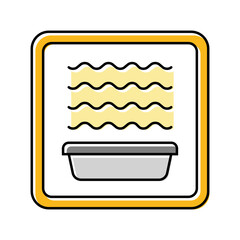 microwave safe label product caution color icon vector. microwave safe label product caution sign. isolated symbol illustration