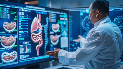 Fototapeta premium Medical Research with Digital Visuals of Human Anatomy