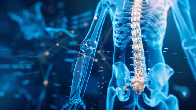 Human Spine Model in Digital Display