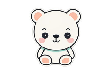 Obraz premium Smiling white bear with a cheerful expression sticker