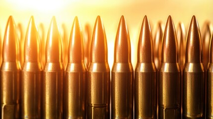 Military training facility close-up photography of firearms and ammunition display equipment