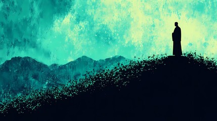 A mystical scene featuring a wise Chinese sage in a serene landscape, embodying the timeless essence of Eastern wisdom.