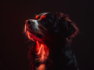 Dog Portrait, dramatic lighting, heroic