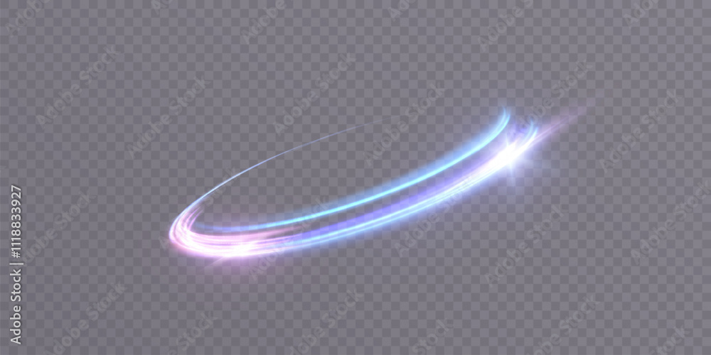 Aufkleber Bright trace of rotation of glowing rays. Glowing bright vortex for game interface design. Vector	