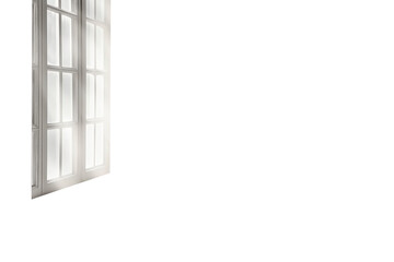 Sunlight filters through a window frame, creating sharp shadows and a minimalist high-contrast composition with soft lighting. Transparent background.