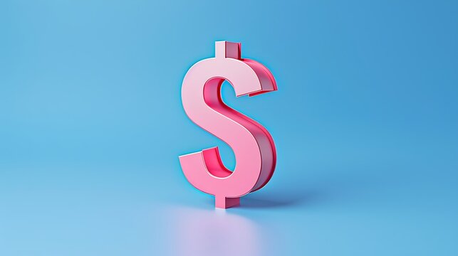 Stylized Pink Dollar Sign Symbol, Featuring a Bold and Vibrant Design with a Modern Twist, Representing Finance or Economic Concepts - Powered by Adobe