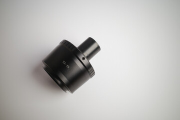 Camera Lens Converter for Microscope Eyepiece on White Background