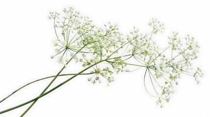 PNG Image of a Fresh Dill Plant, Featuring Vibrant Green Leaves, Isolated on a White Background, Perfect for Culinary Use
