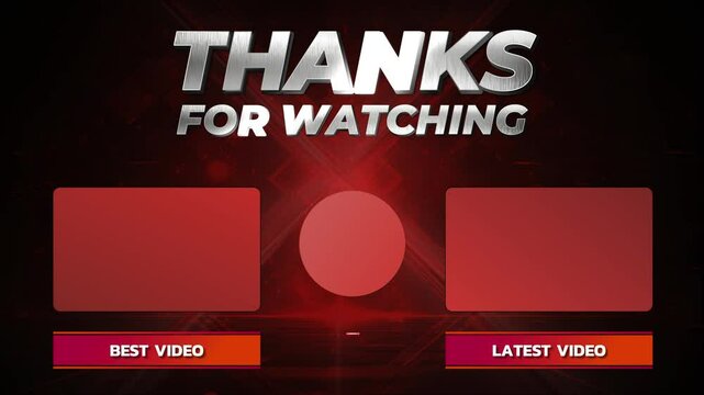 Thanks for watching outro | Video ending screen for gaming channel