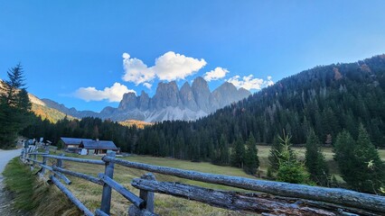 Mountain Landscape with Wooden Fence