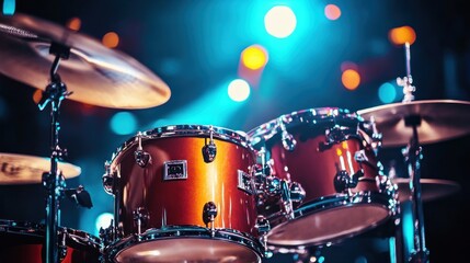 Drum Set Under Stage Lights