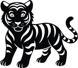 Obraz premium tiger cartoon isolated on a isolated background