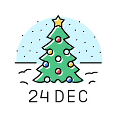 christmas eve usa holiday color icon vector. christmas eve usa holiday sign. isolated symbol illustration
