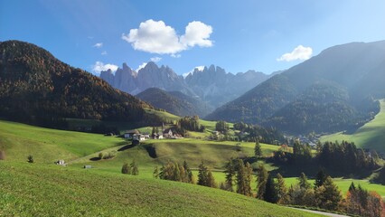 A village from mountain top view in Italy