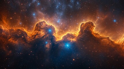 Award-winning James Webb space telescope photoshoot constellation with blue shinnig stars, 32k resolution 