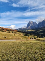 Landscape with a road in Italian mountain 