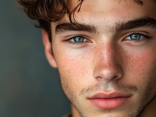 Obraz premium Facial portrait in various illumination effects.