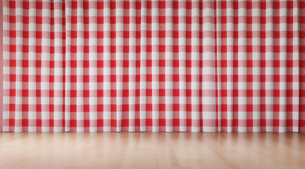 Homely Gingham Curtains and Drapes: Red and White for a Cozy Feel