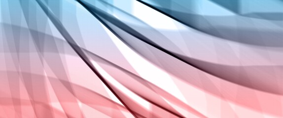 abstract waves with a pink and blue gradient and halftone texture