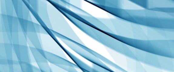abstract waves with a blue gradient and halftone texture
