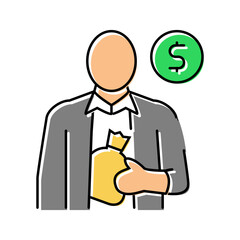 embezzlement money business cash color icon vector. embezzlement money business cash sign. isolated symbol illustration