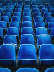 Naklejka premium Chairs and seats on a stage set up for an event.