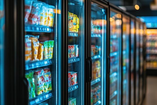Vending machine snack selection convenience store photography indoor close-up consumer behavior