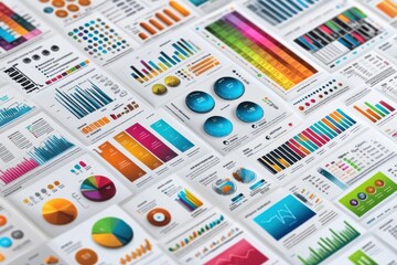 Data visualization analysis business insights infographics corporate environment aerial view analytical concepts