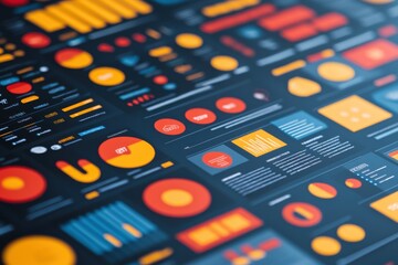 Data visualization techniques digital design infographic style modern aesthetic top-down viewpoint informational content