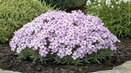 Obraz premium Vibrant Blossoms of Phlox Plant in Blooming Garden Landscape