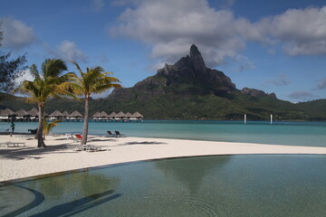 Bora Bora Tahiti French Polynesia. Mt Otemanu