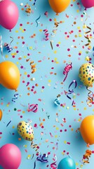 Colorful Balloons and Confetti Celebration
