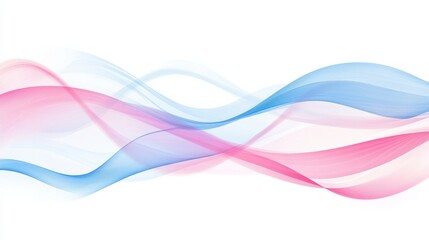 Abstract Flowing Waves in Soft Pink and Light Blue Tones