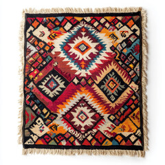 Vibrant Traditional Geometric Pattern Area Rug with Fringe Details