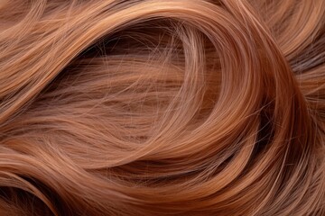 Naklejka premium Close up image of natural brown hair with curly texture, suggesting movement.