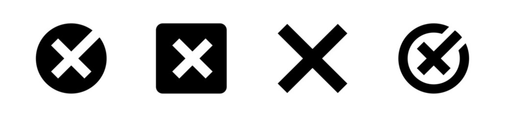 Obraz premium Set of x icons. Concept of cancel, delete, close. Vector illustration